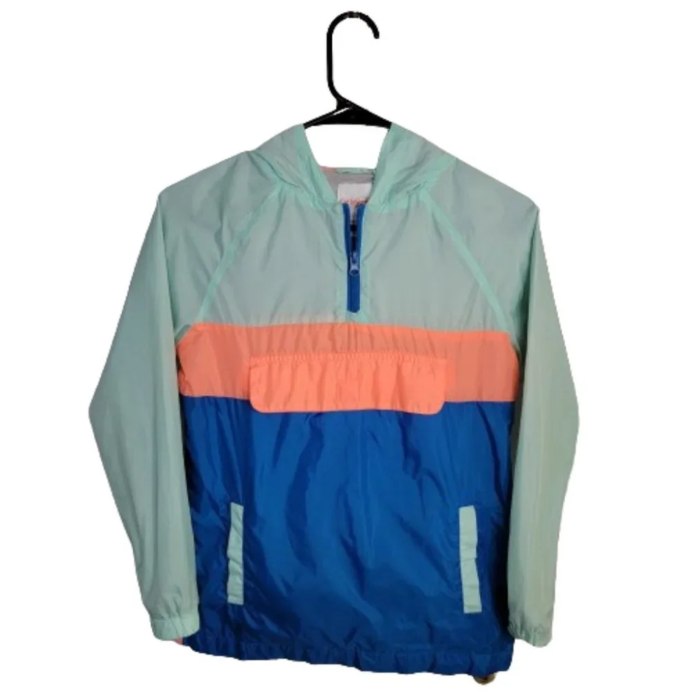 Cat & Jack Kids Colorblock Hoodie Windbreaker Jacket Girls M(8/10) Pull On